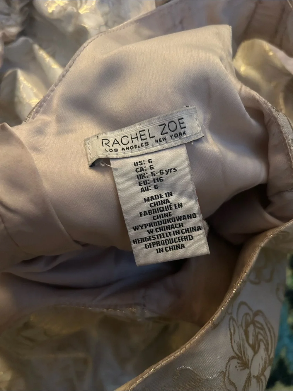 Rachel Zoe Cream Floral Jacquard Tiered Party Dress